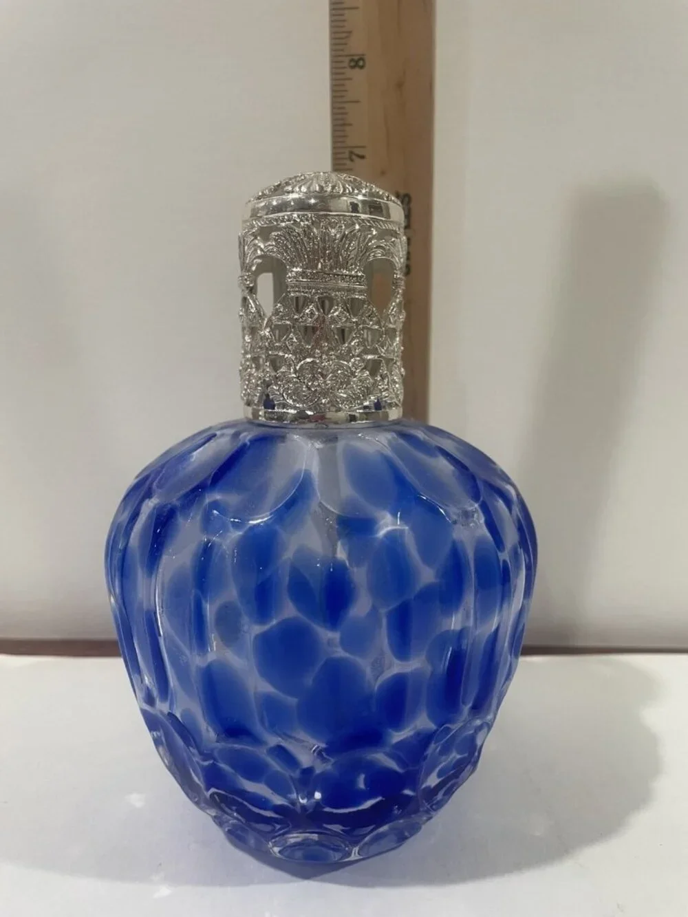 Art Glass Fragrance Diffuser Swirl Blue Decorative